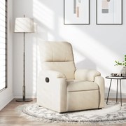 vidaXL Poltrona reclinável tecido de microfibra cor bege