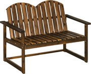 Outsunny Banco de jardim para 2 pessoas, design rústico, madeira de abeto, 114x63x86 cm | Aosom Portugal
