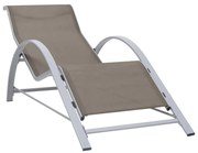 vidaXL Espreguiçadeira textilene e alumínio cinzento-acastanhado