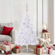 vidaXL Árvore de Natal Artificial com 150 LEDs Branco 150 cm PVC e Aço