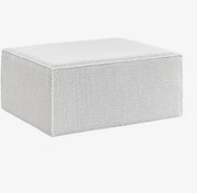 Puff Retangular 90x70 Cm Em Fibra Sintética Crespol Branco - Sklum