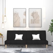 vidaXL Sofá-cama de 2 lugares tecido preto