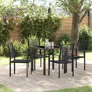 vidaXL Conjunto de jantar de jardim com 5 peças em PVC rattan preto