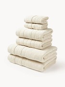 Conjunto de toalhas com bordado às riscas Luxe, vários tamanhos