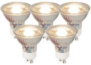 Conjunto de 5 lâmpadas LED GU10 COB 5W 450LM 3000K