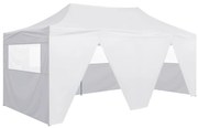 vidaXL Tenda dobrável profissional festas 4 paredes 3x6m aço branco