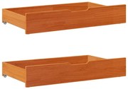 Gavetas para cama 2 pcs 90x55x17 cm pinho maciço castanho-mel