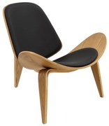 Poltrona NORDIC – 89x79x76 cm – Madeira Laminada de Freixo e Pele Sint