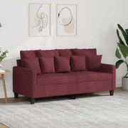 vidaXL Sofá de 2 lugares tecido 140 cm vermelho tinto