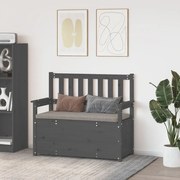 vidaXL Banco 112,5x51,5x96,5 cm madeira de pinho maciça cinzento