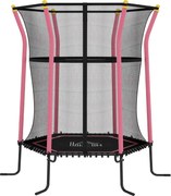 HOMCOM Trampolim para Crianças Cama Elástica Infantil com Rede de Segurança para Interiores e Exteriores Ø163,5x190 cm Rosa | Aosom Portugal