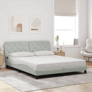 Estrutura de cama sem colchão 160x200 cm veludo cinzento-claro