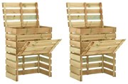 vidaXL Caixa de compostagem ripada 2 pcs 80x50x100cm pinho impregnado