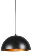 Candeeiro suspenso industrial preto com dourado 35 cm - Magna Eco Country / Rústico