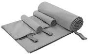 vidaXL Conjunto de Toalhas Esportivas 3 pcs Cinza Escuro