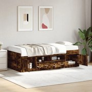 vidaXL Sofá-cama com gavetas sem colchão 90x190 cm carvalho fumado