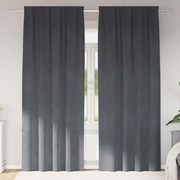 Cortinas Blackout vidaXL com fita superior 2 pcs Veludo Cinza Claro