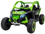 Carro elétrico para Crianças 24V 4x200W 2 Lugares, Buggy Can-Am Maverick Turbo RR Rodas de EVA, Assento de couro Verde