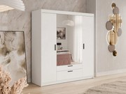 Roupeiro Novduni 108, Branco, 191x176x53cm, 136.5 kg, Portas para roupeiro: Com dobradiças, Número de prateleiras: 5, Número de prateleiras: 5