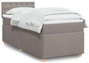 vidaXL Cama com molas/colchão 90x190 cm tecido castanho-acinzentado