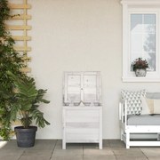 vidaXL Caixa de arrumação p/ jardim 50x49x56,5 cm abeto maciço branco