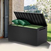 Caixa de arrumação para jardim Capri de 310L com rodas 123 x 53 x 58 cm Antracite