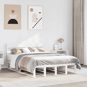 vidaXL Cama sem colchão 120x190 cm madeira de pinho maciça branco
