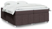 vidaXL Cama com molas/colchão 200x200 cm tecido castanho-escuro