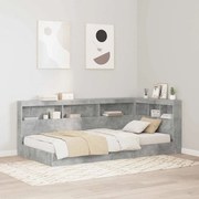 vidaXL Cama Estante Cinza Concreto 100 x 200 cm em Madeira Engenharia