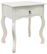 Mesa Cabeceira Cabriole 1 Gaveta - Branco