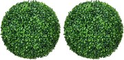HOMCOM Jogo de 2 Bolas Topiárias Artificiais de Buxo Ø40 cm com Proteção UV para Interior e Exterior Verde | Aosom Portugal