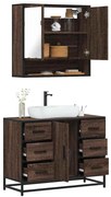 vidaXL 2 pcs conj. móveis WC derivados madeira cor carvalho castanho
