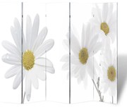 vidaXL Biombo dobrável com estampa de flores 200x170 cm