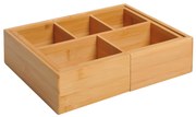 HOMCOM Organizador de Escritório de Bambu Caixa de Armazenamento Extensível com 5-7 Compartimentos  24,6-41x17,6x7 cm Madeira