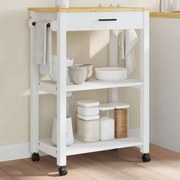 vidaXL Carrinho de cozinha MONZA 60x40x88,5 cm madeira de pinho maciça