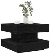vidaXL Mesa de centro rotativa a 360 graus 50x50x34,5 cm preto