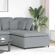 vidaXL Módulo de pufe modular para sofá cinza claro 100x100x48 cm