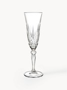 Copos de champanhe de cristal com relevo Melodia, conjunto de 6