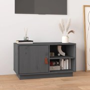 vidaXL Móvel de TV 70x34x40 cm madeira de pinho maciça cinzento