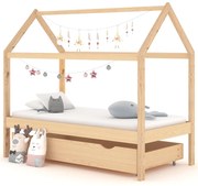 Estrutura de cama para crianças c/ gaveta 80x160cm pinho maciço