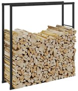 vidaXL Suporte para lenha 110x30x116 cm aço preto