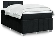 vidaXL Cama com molas/colchão 120x200 cm tecido preto