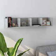vidaXL Prateleira parede CD 100x18x18cm contraplacado cinzento cimento