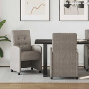 vidaXL Cadeiras de Jantar com Rodas 2 pcs Cinzeto 58 x 67 x 97 cm