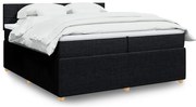 vidaXL Cama com molas/colchão 200x200 cm tecido preto