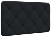 vidaXL Almofadão de cabeceira 90 cm tecido preto
