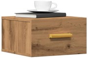 vidaXL Mesa de cabeceira de parede 35x35x20 cm cor carvalho artisiano