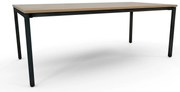 Mesa de Reunião 2400x1200mm - Alfa Preto/Carvalho Mediterrâneo
