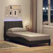 vidaXL Estrutura de cama sem colchão Hanko 90x190 cm tecido cinzento-escuro