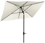 Outsunny Chapéu de Sol Jardim 296x197x2445 cm Proteção UV50+ Inclinável Teto Ventilação Manivela Resistente Creme | Aosom Portugal